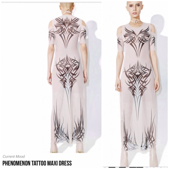 Dolls kill ,Current Mood ,PhenomenonTattoo stretching mesh dress / tunic - Picture 1 of 9